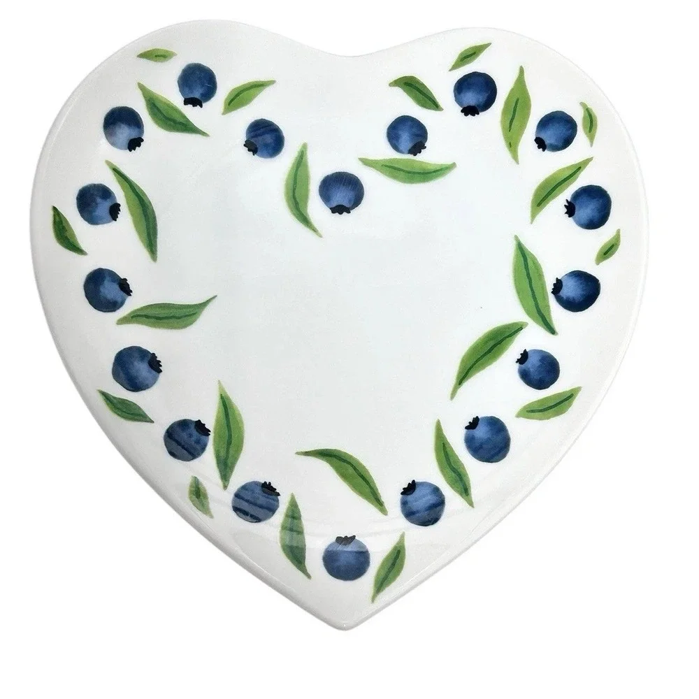 Williams Sonoma‎ La Mure Chene Heart Shape Berry Plates Set 4 Dessert Appetizer